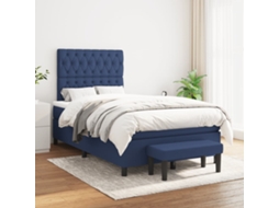 Box Spring Bed, Box Spring Beds Vidaxl Azul Tecido (120 X 200 Cm)