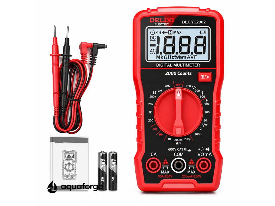 Multímetro Digital Aquaforge Dlx-yq2902, 10a, Ecrã Lcd