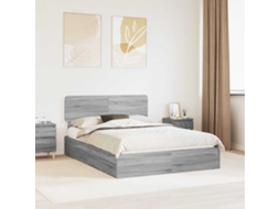 Vidaxl Cama Com Armazenamento Com Cabeceira Cinza Sonoma 150 X 200 Cm