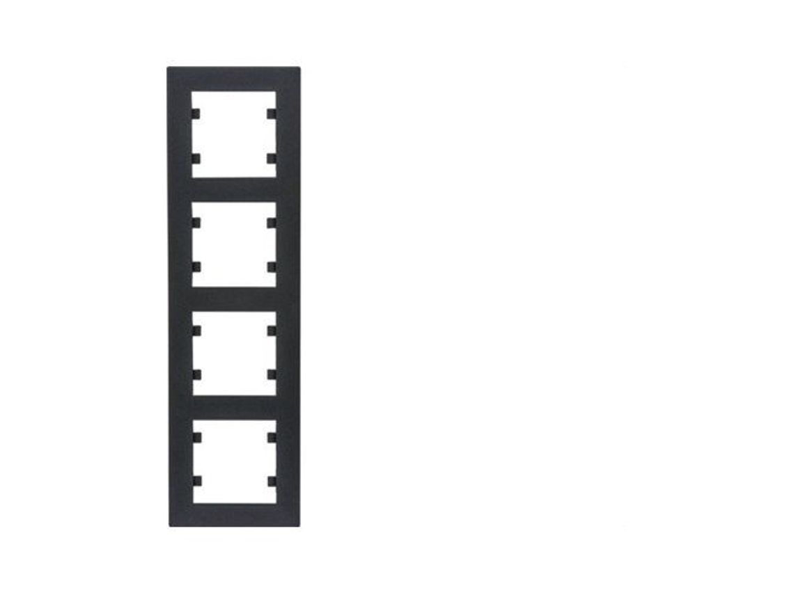 Luz Brilhante | Moldura 4 Elementos Verticais Preto Wl5643 Hager