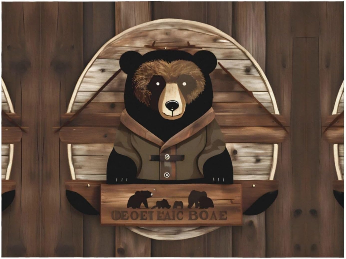 Manta de Flanela Ultramacia Phayah com Estampa Rústica Urso Ideal para Sofá Cama Sala Estar Escritório e Pausa