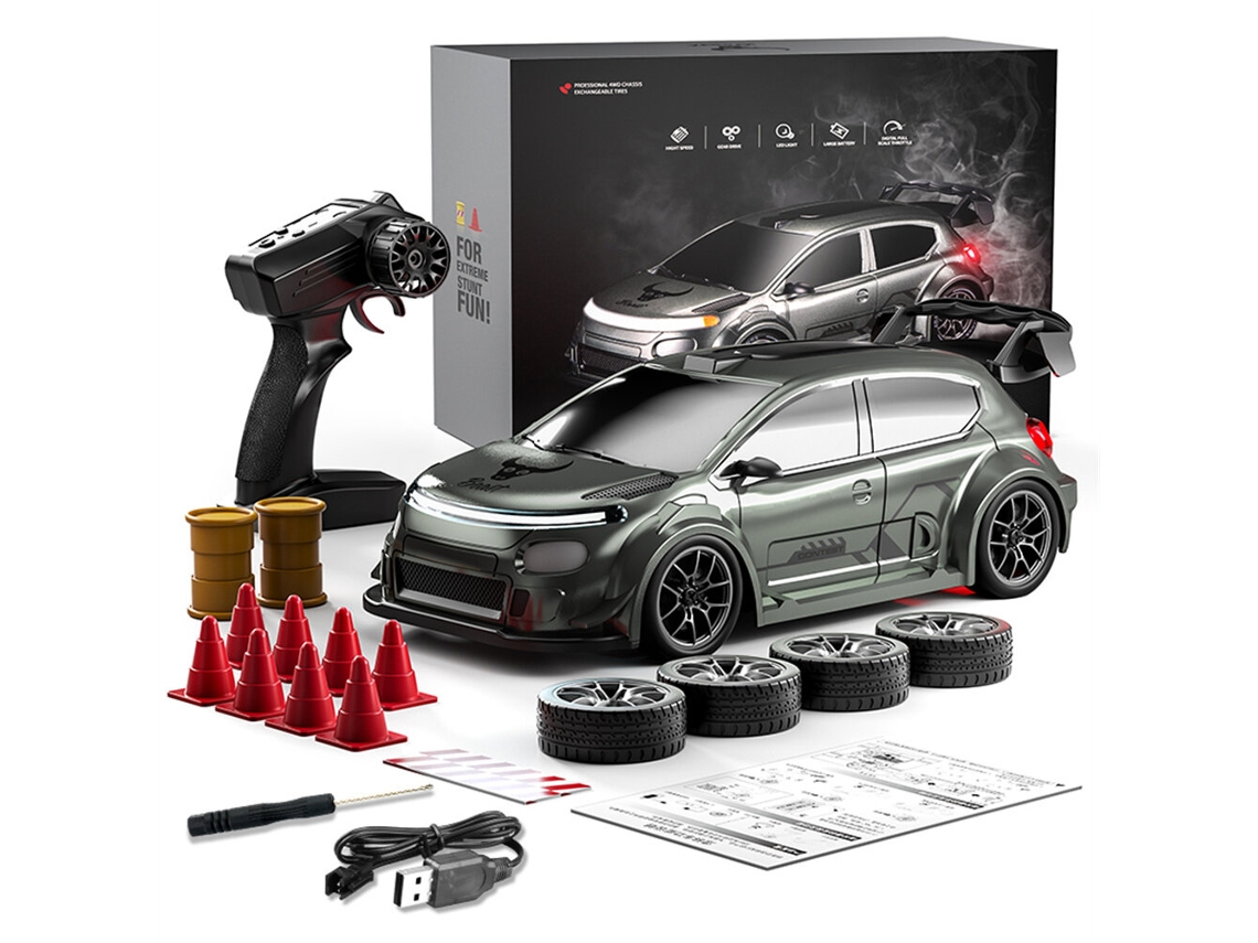 Carro Rc de Drift 4wd 2.4g Verde Duas Baterias Zll Sg718 Rtr 1/24 Mini Luz Led Alta Velocidade On road Presente Meninos MDUG