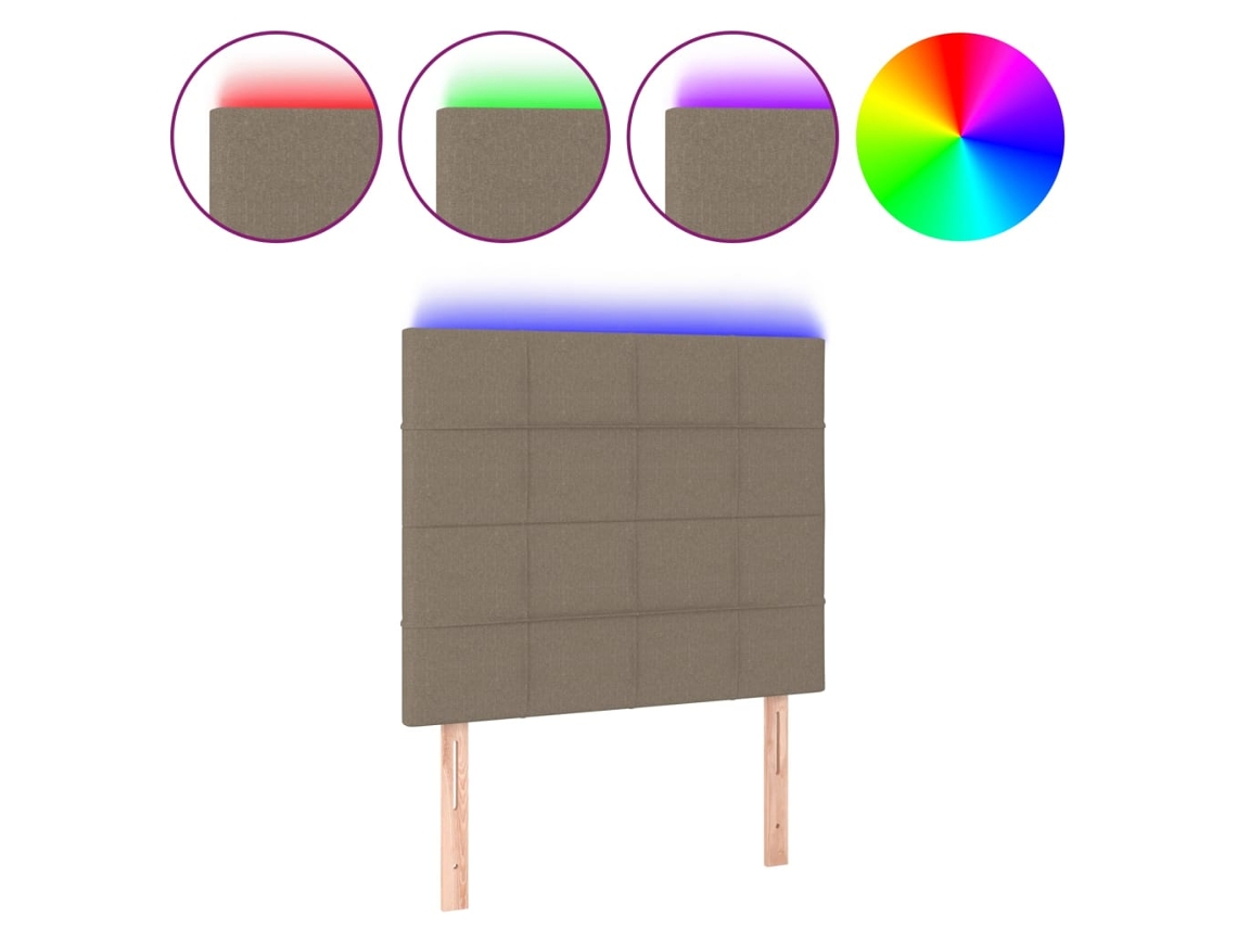 Led Headboard, Led Headboards Vidaxl Cinzento-acastanhado Tecido (100 X 5 X 118/128 Cm)
