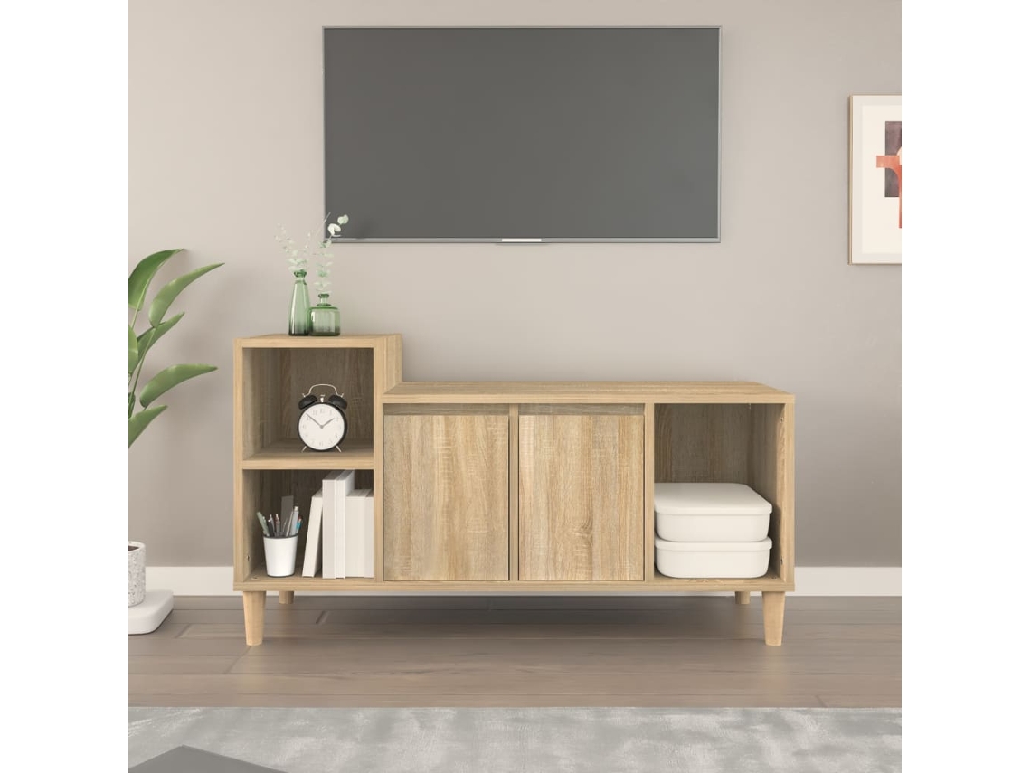 Vidaxl Móvel P/ Tv 100x35x55 Cm Derivados de Madeira Carvalho Sonoma