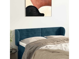 Vidaxl Cabeceira De Cama C/ Abas Veludo 147x23x78/88cm Azul-escuro