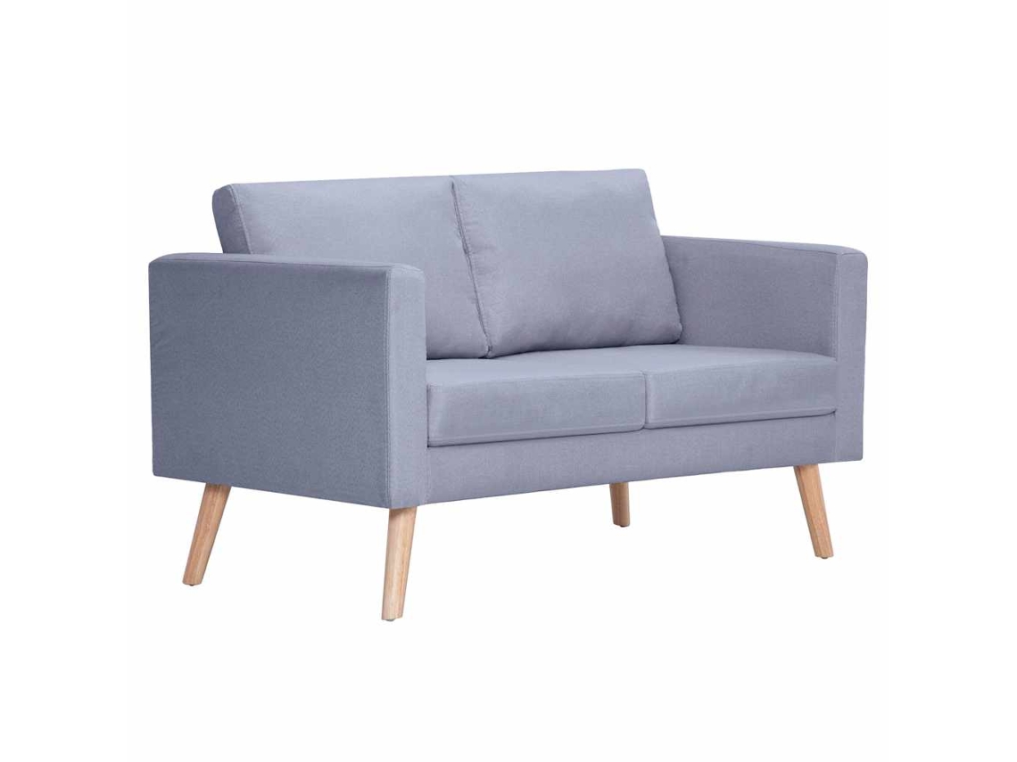 Conjunto de Sofás de 2 Lugares e 3 Lugares Tecido Cinza Claro SYFAX