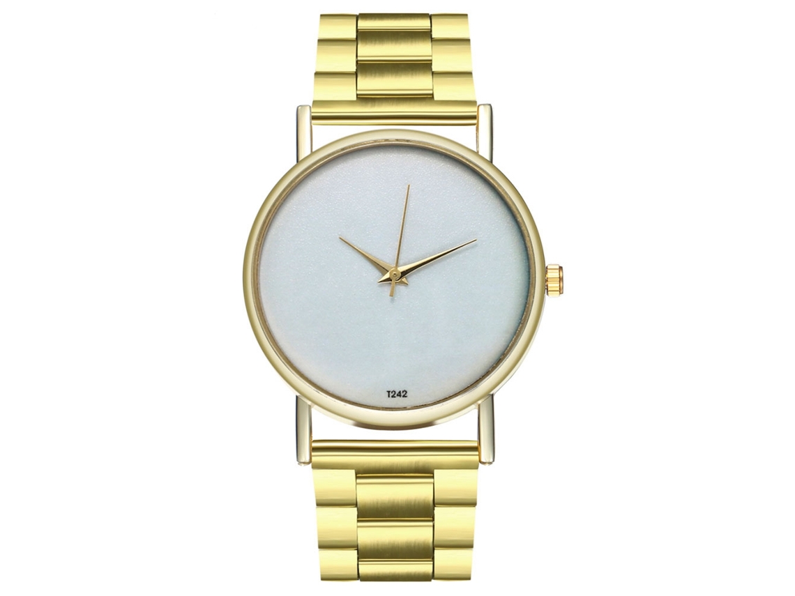 Relógio de Pulso Feminino Analógico de Quartzo com Pulseira de Aço Branco Zhoulianfa