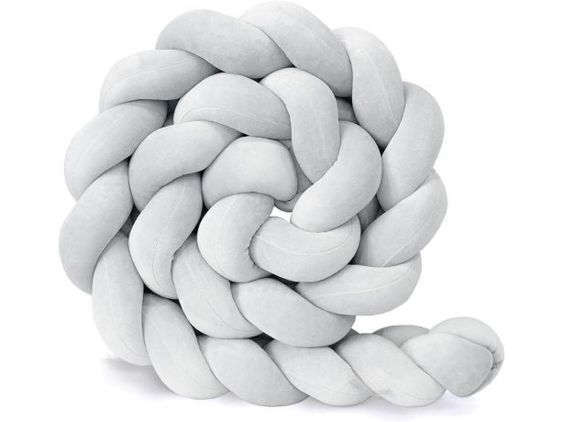 Protetor De Berço Anticolisão Macio E Lavável, 300cm, Cinzento Elysve
