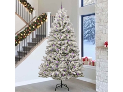 Vidaxl Árvore De Natal Artificial Verde E Branco 300 Cm Pvc E Metal