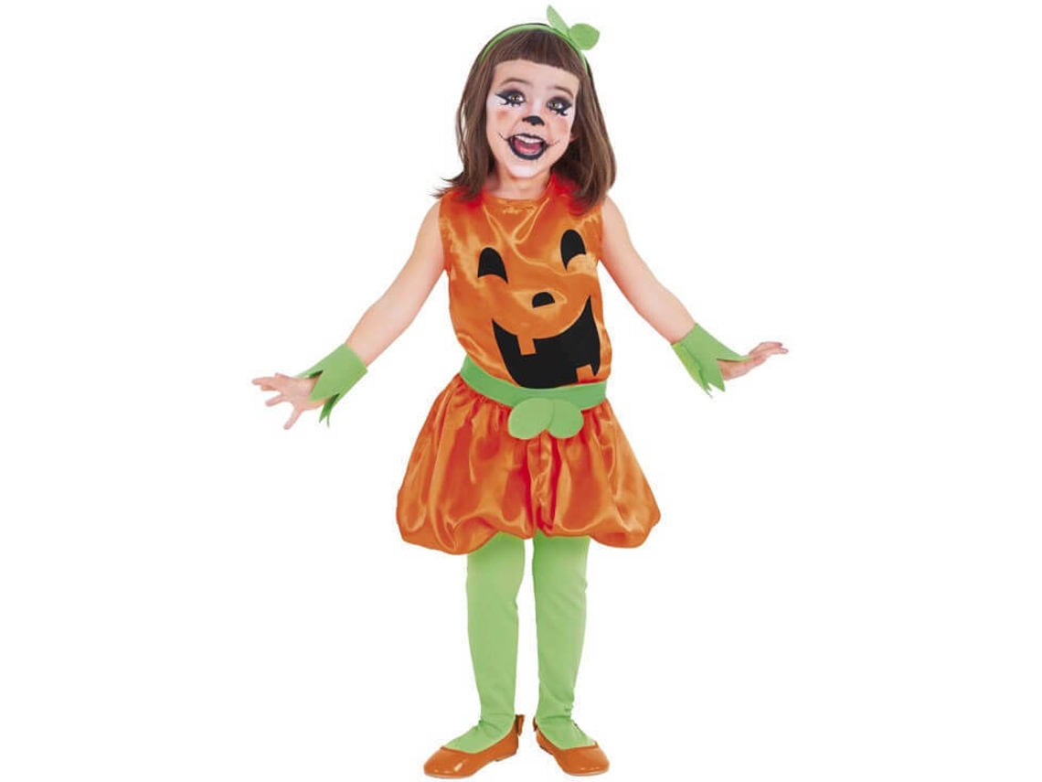 Fato Unisexo DISFRAZZES Abóbora Divertida Laranja E Verde (Tam: 3 a 4 anos)