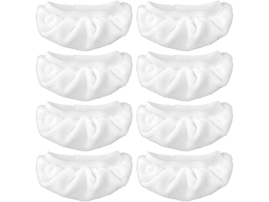 Conjunto de 8 Panos Limpeza a Vapor, Conjunto Universal de Panos Microfibra, Panos de Reposição para Limpadores a Vapor BRILVIBERA