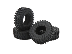 Mali 4pcs Pneus de Borracha para Rc 1.25 Polegadas Acessórios para Axial 1/24 Scx24 Fms 1/24 Fcx24 Preto