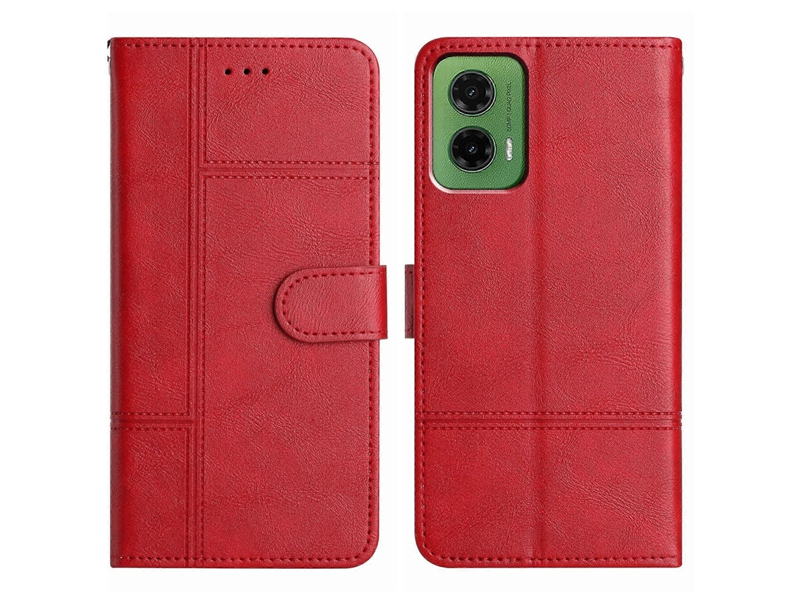 Capa De Celular De Couro Com Textura De Couro De Vaca E Costura