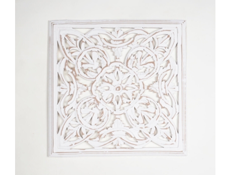 Peça Decorativa LUV SAFFRON Mdf Medallion Floral Distressed Wall Plaque