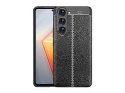 Capa De Celular Em Tpu Resistente A Impactos Com Textura De Lichia Para Samsung Galaxy S23+ 5g