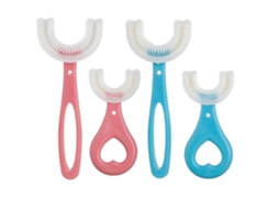Conjunto de 6 Escovas Dentes Infantis em Formato U, Treinamento para Crianças 2 a 12 Anos. GOKOCO