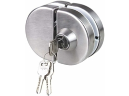 Fechadura Dupla Para Porta De Vidro Em Aço Inoxidável 304, Abertura Ambos Os Lados, Com Ganchos Portas Sem Moldura 10 A 12 Mm Espessura.