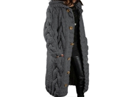 Cardigan De Inverno E Outono Para Mulheres Plus Size: Conforto, Estilo E Aconchego Em Fibra Química Cinza Escuro