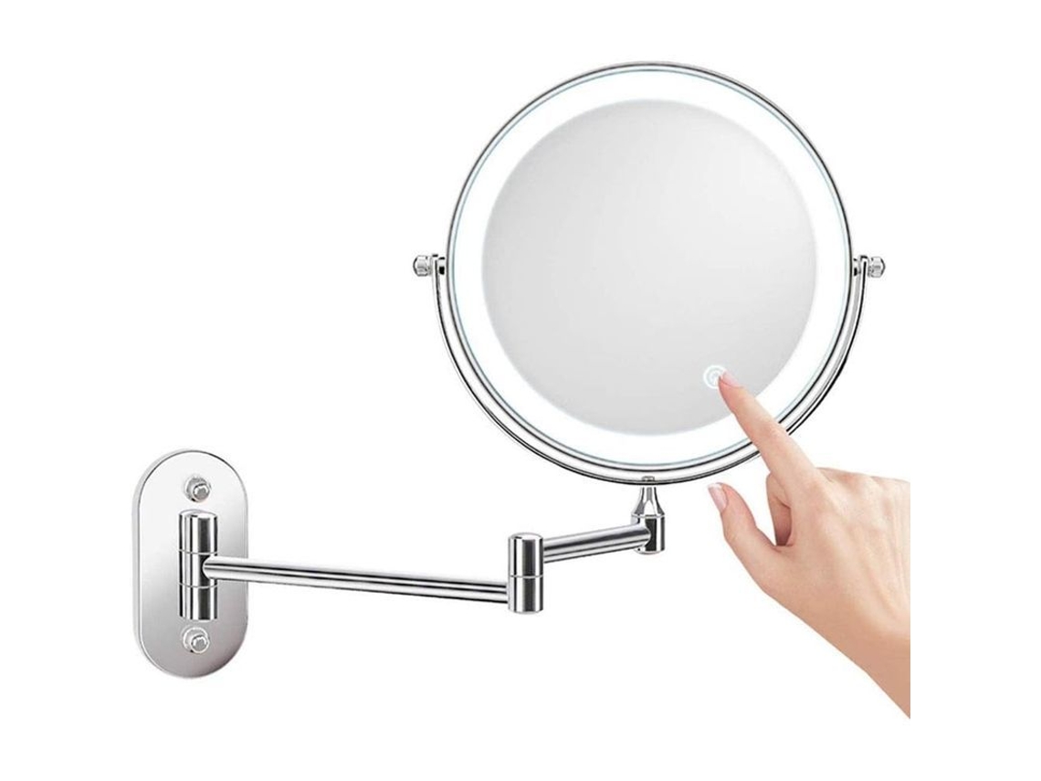 Espejo De Maquillaje De Pared 8 Pulgadas Con Lupa 10x, Led Con Apagado Automático 0.5h, Giratorio 360° Y Sensor Táctil