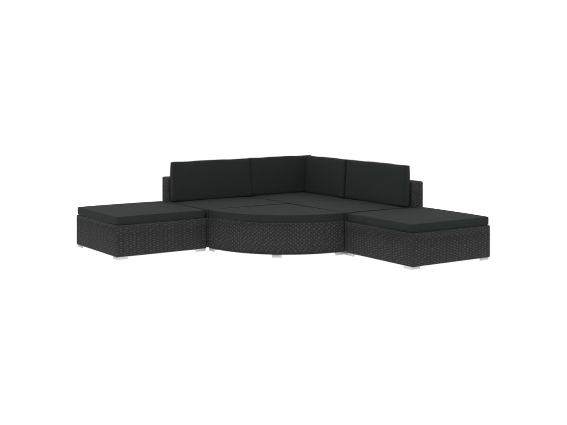 Garden Lounge Set, Garden Lounge Sets Vidaxl Preto Rattan / Vime (n/a)