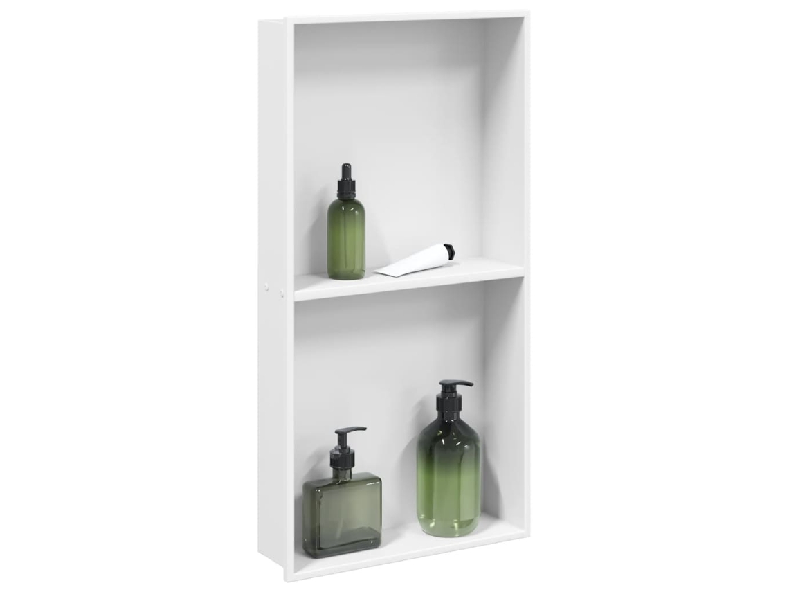 Vidaxl Nicho Parede P/ Duche 32x62x9 Cm Aço Inoxidável Branco Mate