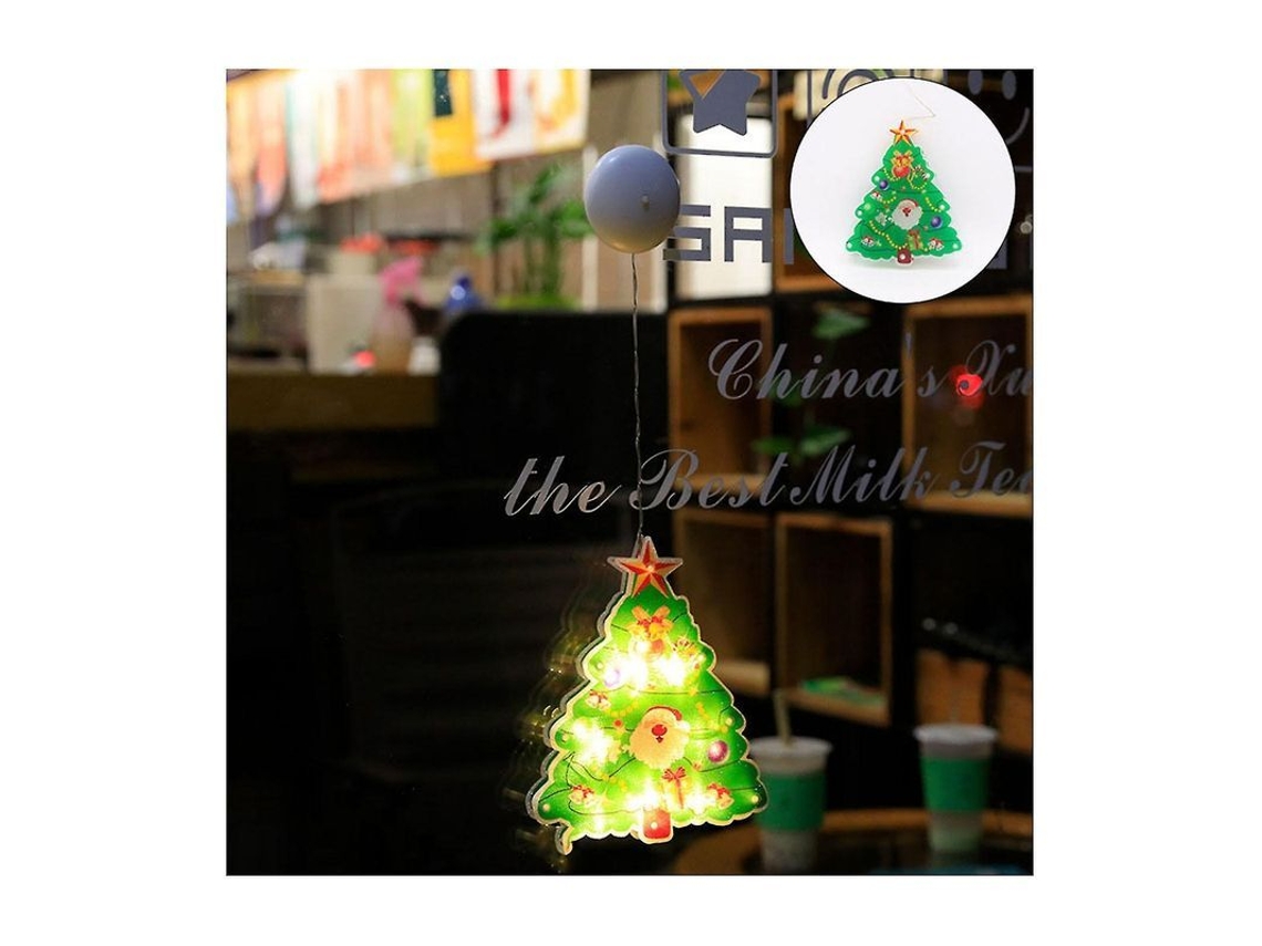 Luzes de Natal LED para janela, com vácuo, 10 LEDs, branco quente | S/MARCA