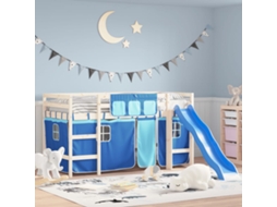 Cortinas Para Cama Elevada Poliéster Azul