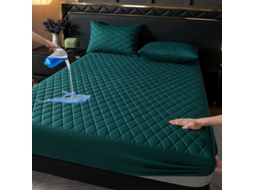 Lençol Com Elástico Impermeável,150x200cm, Protetor De Colchão Antiderrapante, Adequado Para Uso Doméstico E No Quarto Verde Hexinyigjly