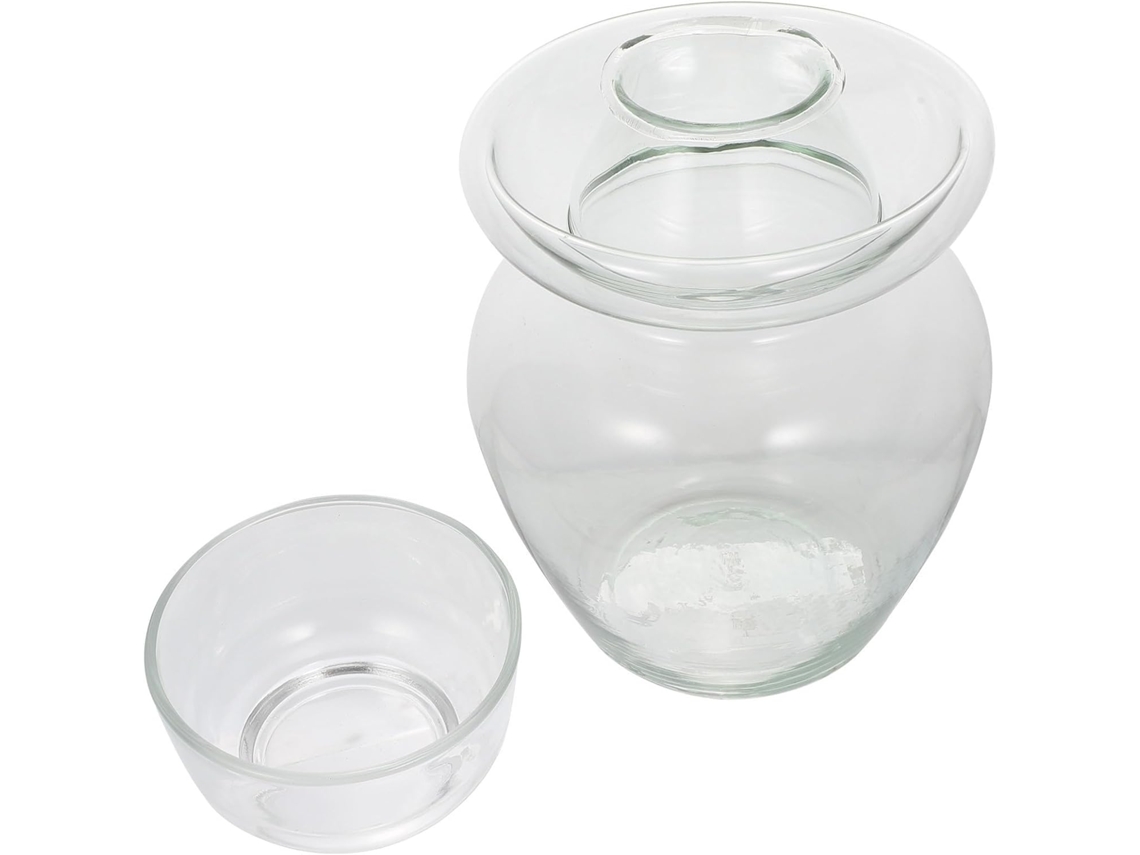 Pote De Vidro Heallily Grande Capacidade Com Tampa Hermética Para Conservas, Fácil De Limpar, Cantos Arredondados, Ideal