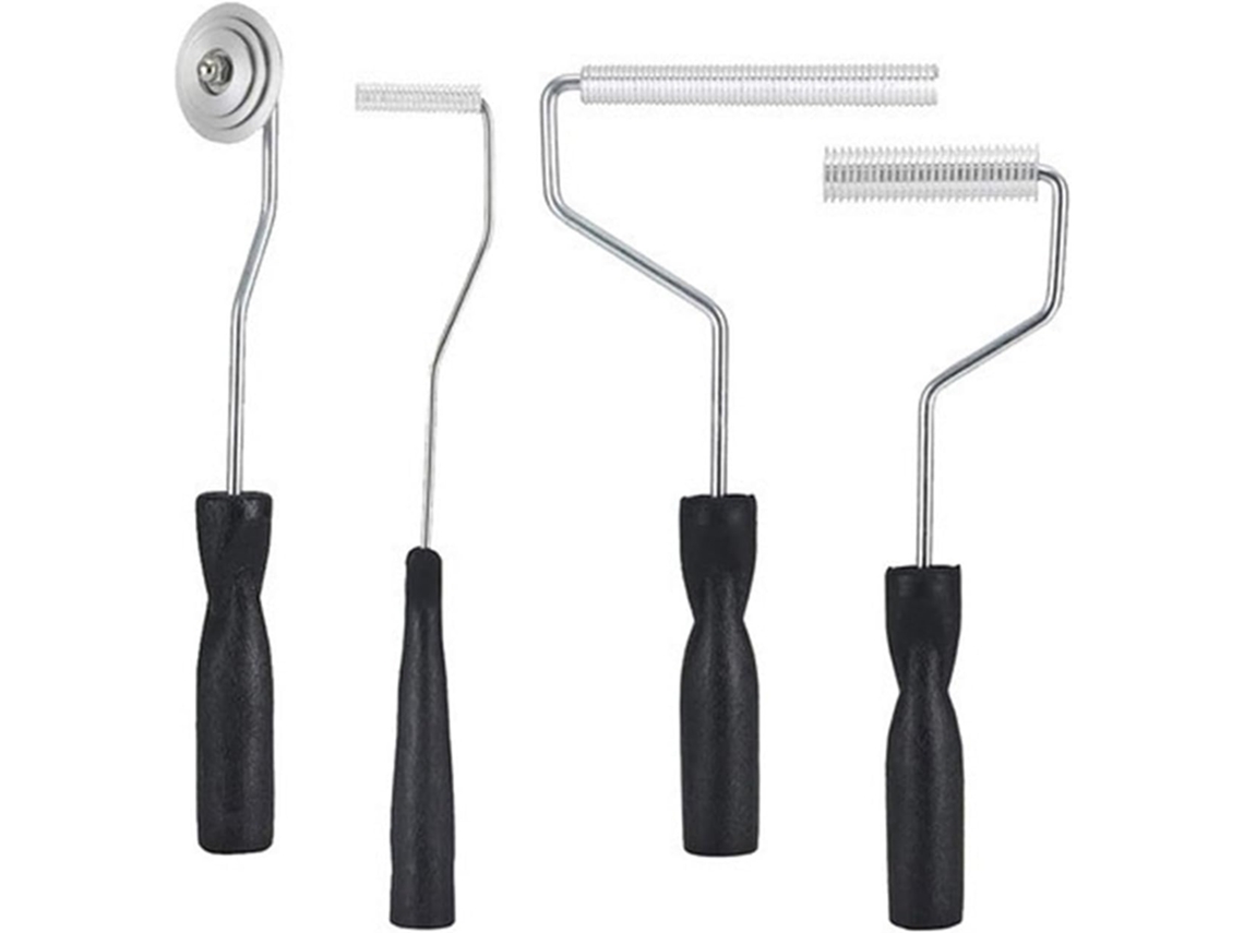 Conjunto De 5 Rolos Fibra Vidro Para Compactar Resina E Obter Um