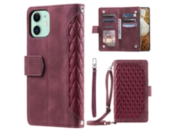Capa Pega Inch Para Iphone 12 Mini Pele Sintética Com Porta-cartões Vermelho