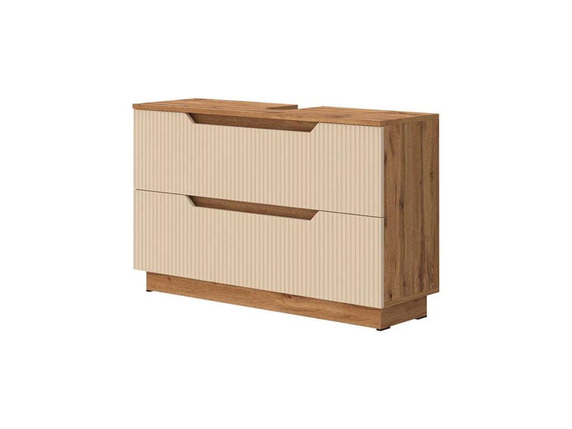 Móvel de Pia Simples Lotta, 99.4x62.5cm com 2 Gavetas, Carvalho/cachemira VICCO