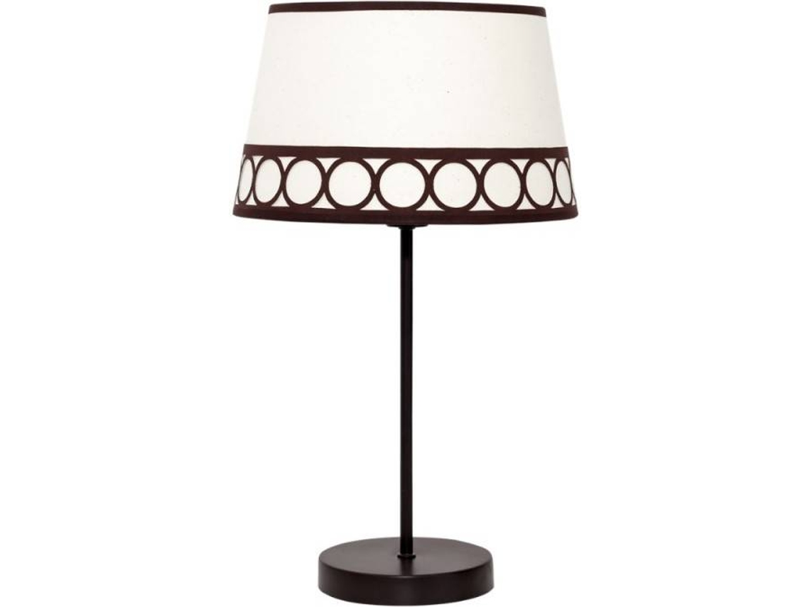 Candeeiro de Mesa FABRILAMP Dalia (Castanho - Metal, Pano - 44x25 cm)