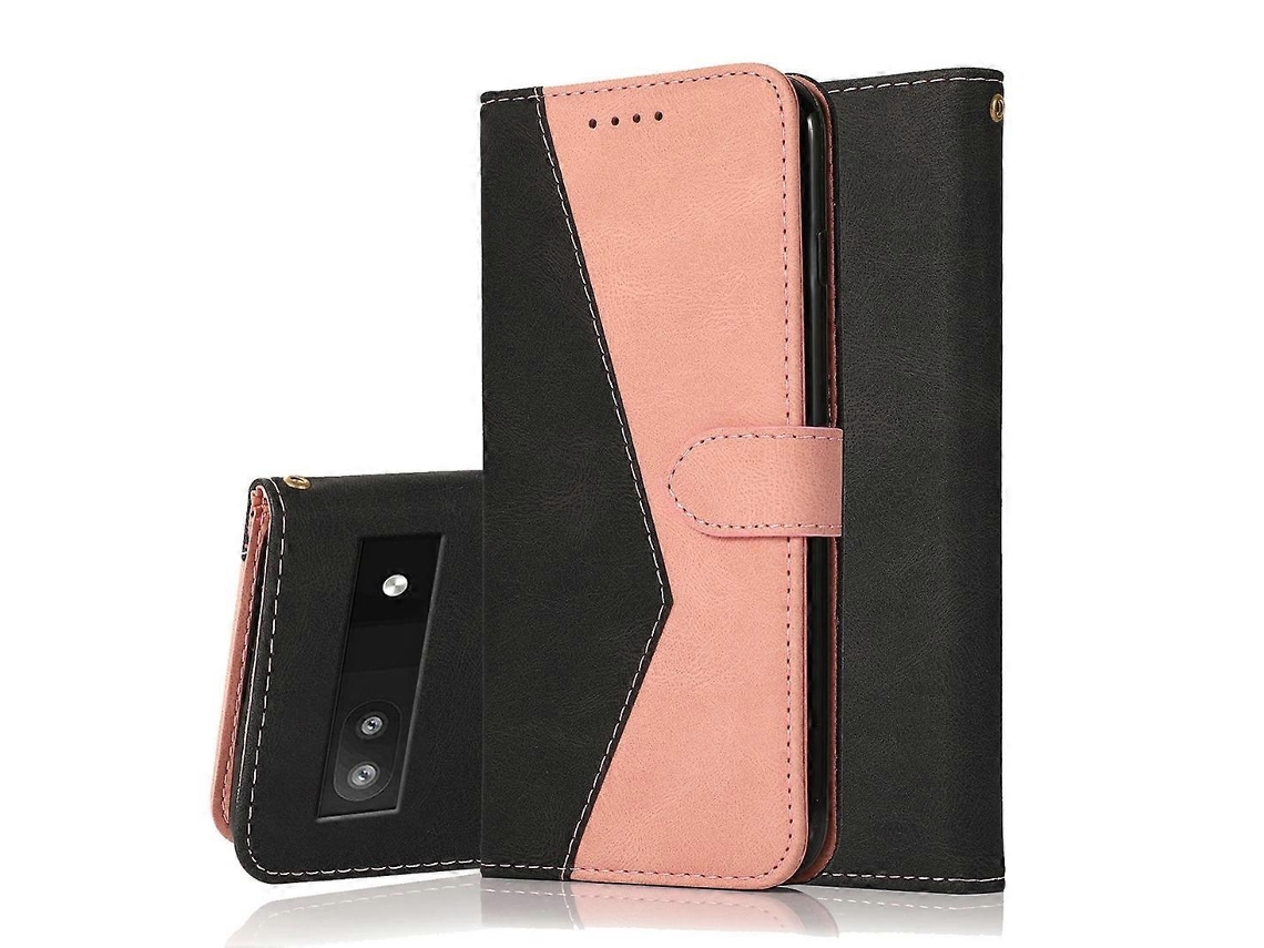 Capa De Couro Com Costura Dupla Para Google Pixel 7a