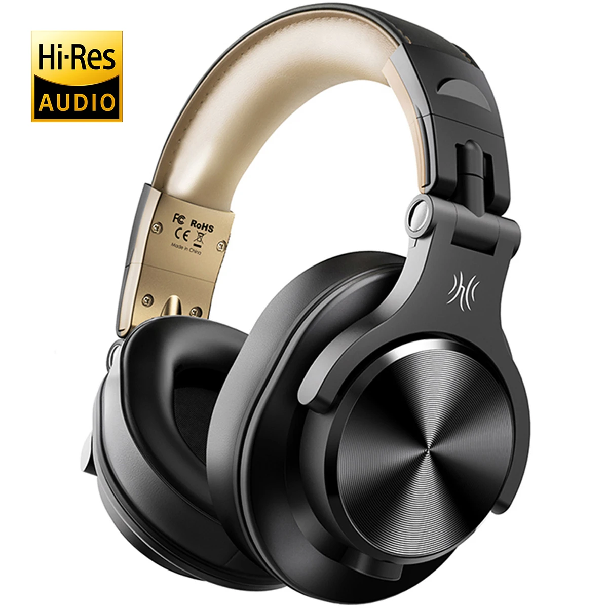 Fones De Ouvido Bluetooth (preto E Dourado), Fones De Ouvido Sem Fio De Áudio De Alta Resolução, Fones De Ouvido Hifi 72h