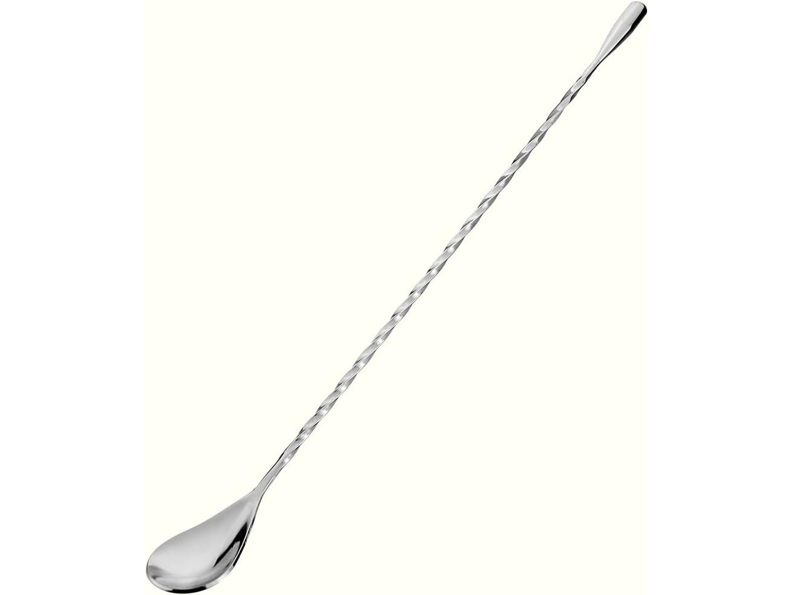 Colher De Coquetel Em Aço Inoxidável, Com Cabo Espiral Longo Para Barman.