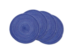 2026-tapetes Redondos De Tejido De 15 Pulgadas Lavables Para Mesa De Cocina, Hogar, Boda Y Fiesta (azul Blanco, 4)