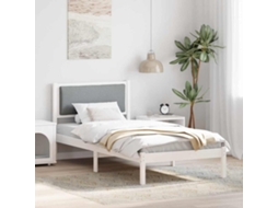 Vidaxl Estrutura Da Cama Com Cabeceira Cinzento-claro 90 X 190 Cm