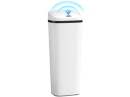 Balde De Lixo Automático 50l Estreito Aço Inoxidável Sensor Infravermelho Branco