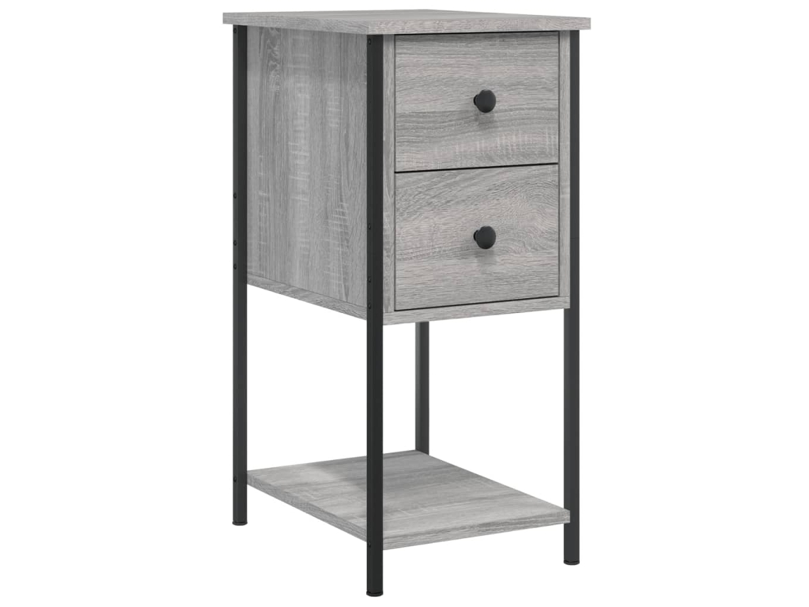 Bedside Cabinet, Bedside Cabinets Vidaxl Cinzeto Madeira Processada (n/a)