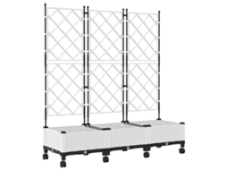 Conjunto 3 Vaso De Jardim Vidaxl Branco Polipropileno (120 X 40 X 131,5 Cm)