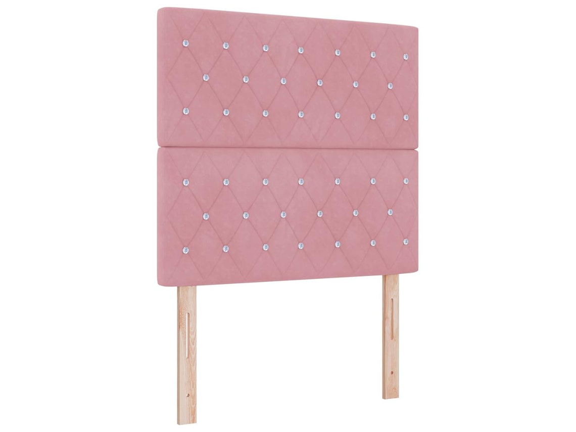 Cabeceira | Painel De Cama Rosa 100 Cm Veludo