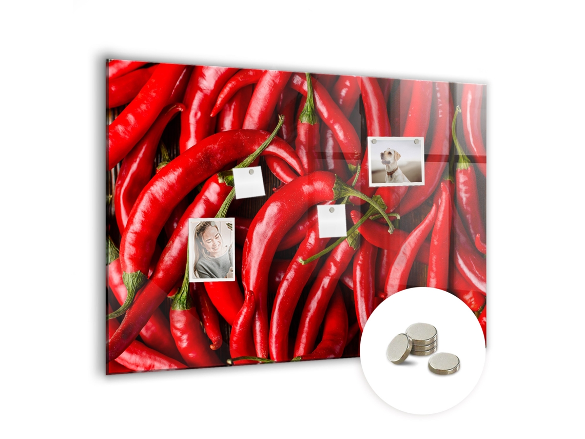Quadro Magnético Pimentas Malagueta Para A Cozinha Espelharte (100x70 Cm)