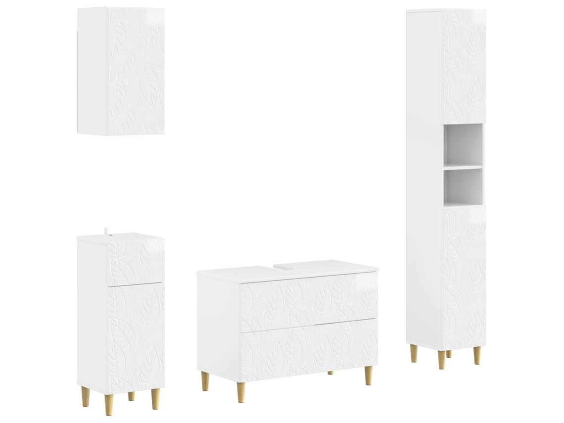 Vidaxl Conjunto De Armários De Banheiro Com 4 Peças Delft