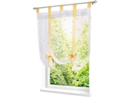 Cortinas Romanas Com Fita Bordada, Cortina Transparente Com Fivela Aquaforge (largura X Altura 120 X 140 Cm, Amarela)
