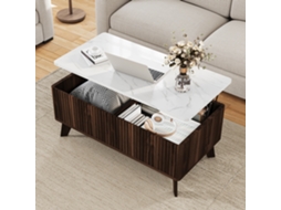 Mesa de café com prateleira, ajustável, 105x53x42cm ROSAHQNDA