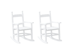 Maison Exclusive - Cadeiras De Baloiço Infantis 2 Pcs Álamo Maciço Branco