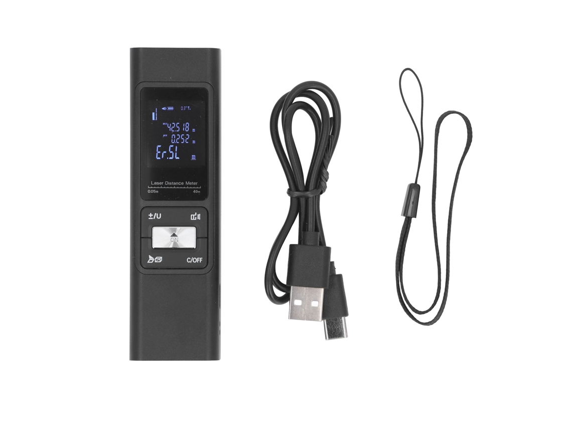 Medição De Distância Portátil Medidor Usb Carregável Eletônico Rangefinder Manual 0.05‑40 Metro