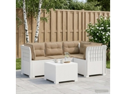 Vidaxl Sofá De Jardim Para 4 Pessoas Com Almofadas Estilo Rattan Pp