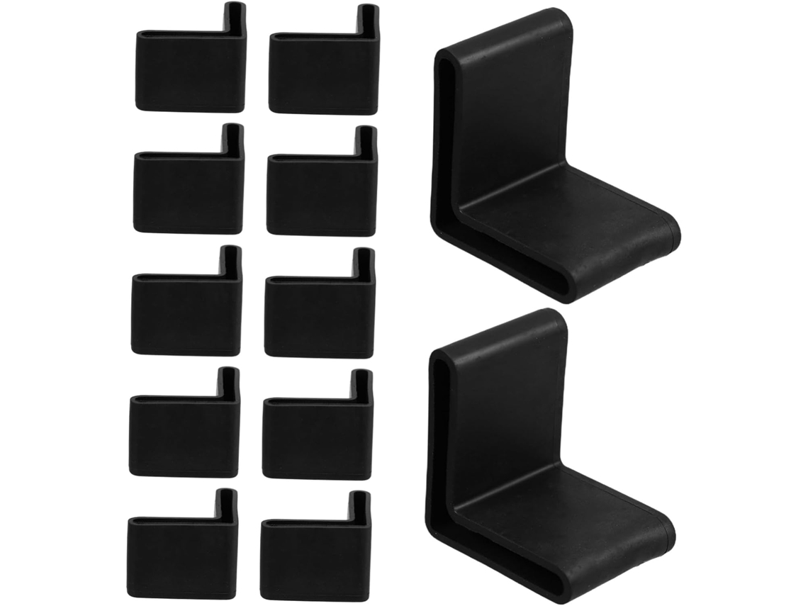 Lurrose Conjunto De 20 Peças Protetores Cantoneira Em Pvc Formato L, Pretos, Para Proteção De Móveis, Antiderrapantes E